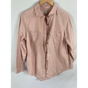 LL Bean Pink Button Up Long Sleeve Shirt Size Small